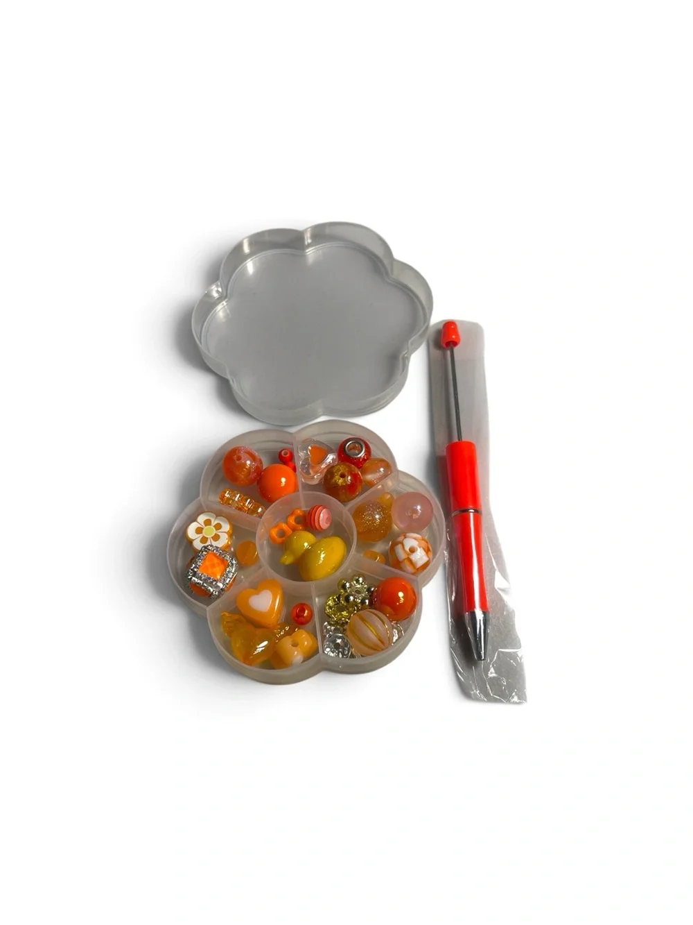 Orange Duck Bead Organizer Kit with Beadable Pen